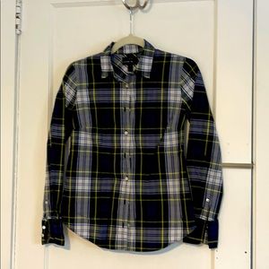 J.crew Blue white plaid button down shirt